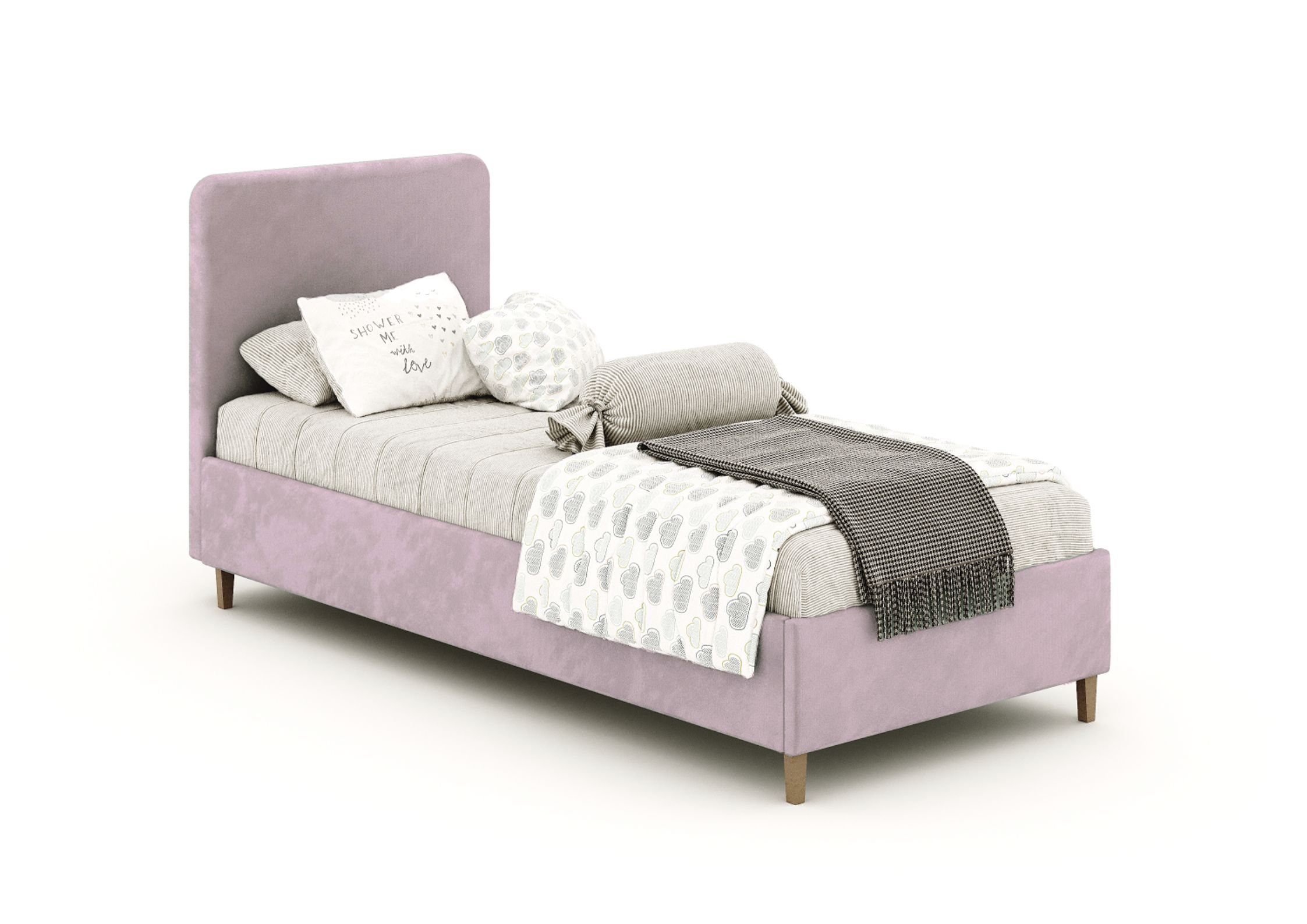 Różowe łóżko dziecięce 90x200cm